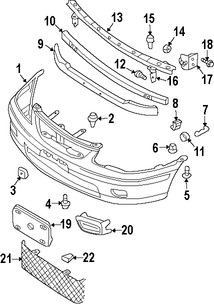 Foto de Tornillo de riel de soporte de cubierta parachoque Original para Infiniti G20 Nissan Sentra Marca NISSAN Nmero de Parte 081570251F