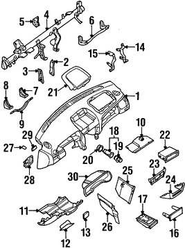 Foto de Cubierta de Panel de Instrumentos Original para Infiniti G20 Infiniti G35 Infiniti QX4 Nissan Sentra Nissan Pathfinder Marca NISSAN Nmero de Parte 6896064J10