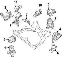 Foto de Montura del motor Original para Nissan Altima Nissan Maxima Nissan Pathfinder Nissan Murano Infiniti Marca NISSAN Nmero de Parte 11333JA10A