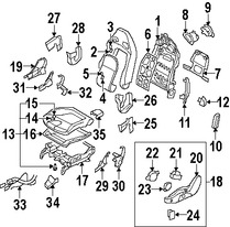 Foto de Cubierta del Mecanismo de Ajuste de Reclinacion de Asiento Original para Infiniti G37 Infiniti Q60 Nissan GT-R Marca NISSAN Nmero de Parte 87456JL00A