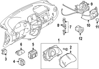 Foto de Interruptor para deshabilitar Air Bag lado Pasajero Original para Nissan Versa Nissan Versa Note Marca NISSAN Nmero de Parte 250203AP0A