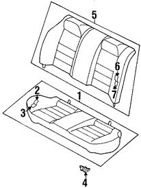 Foto de Cubierta de Asiento Original para Nissan Altima 2000 2001 Marca NISSAN Nmero de Parte 883201Z001