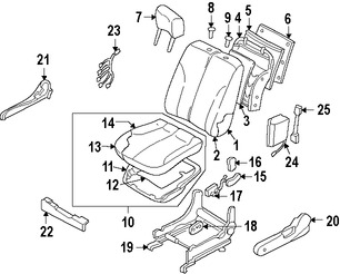 Foto de Panel lateral de Asiento Original para Infiniti I30 Infiniti I35 Infiniti G20 Infiniti QX4 Nissan Maxima Nissan Pathfinder Marca NISSAN Nmero de Parte 87380C9900