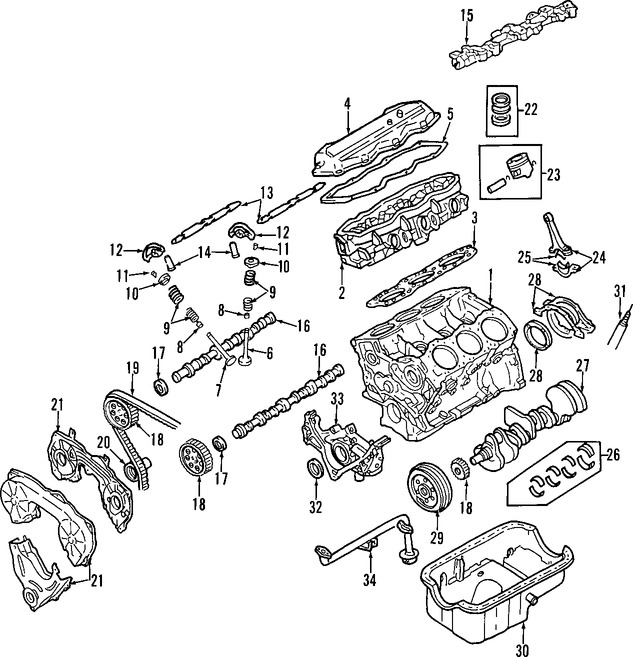 Foto de Motor Completo Original para Nissan Pathfinder 1997 Infiniti QX4 1997 Marca NISSAN Remanufacturado Nmero de Parte 101021W2H0