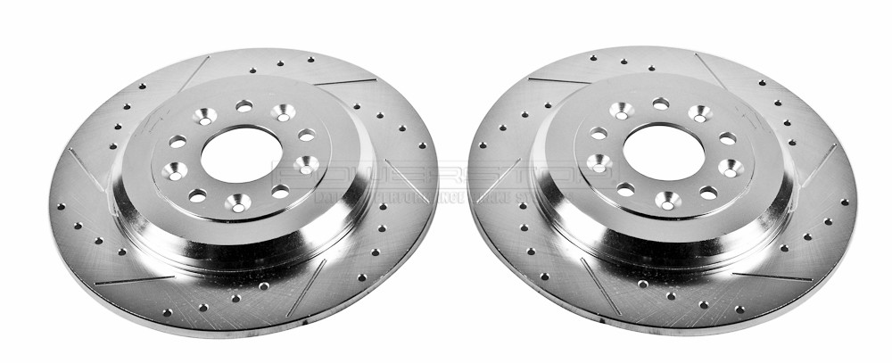 Foto de Conjunto de Rotor del Disco de Freno Extreme Performance Drilled & Slotted Rotors para Ford Lincoln Mercury Marca POWER STOP Nmero de Parte AR8180XPR