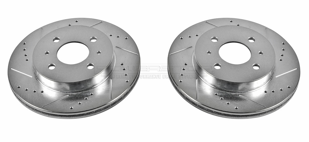 Foto de Conjunto de Rotor del Disco de Freno Extreme Performance Drilled & Slotted Rotors para Saturn SC Saturn SC1 Saturn SC2 Saturn SL Saturn SL1 Saturn SL2 Saturn SW1 Saturn SW2 Marca POWER STOP Parte #AR8238XPR