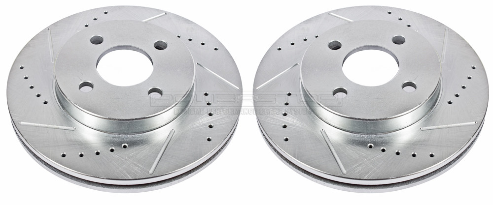 Foto de Conjunto de Rotor del Disco de Freno Extreme Performance Drilled & Slotted Rotors para Chevrolet Cobalt Pontiac Pursuit Pontiac G5 Saturn Ion Marca POWER STOP Parte #AR8288XPR