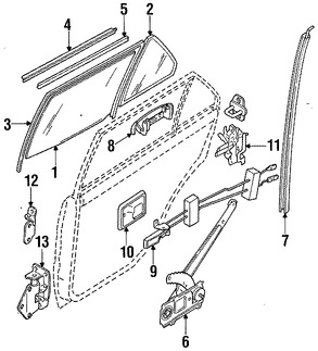 Foto de Regulador de Vidrio Automatico Original para Subaru Justy 1991 1992 1993 1990 1994 Marca SUBARU Nmero de Parte 762110411