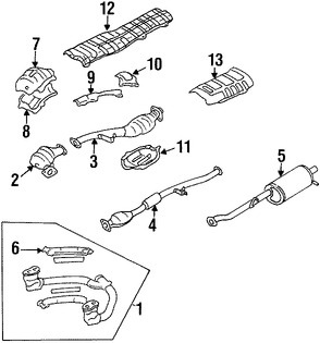 Foto de Protector de Calor Escape Original para Subaru Legacy Subaru Impreza Subaru Outback Subaru Forester Subaru Baja Marca SUBARU Nmero de Parte 44132AC551