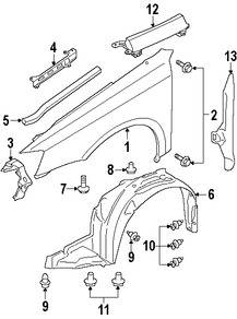 Foto de Enganche del protector de Guardafangos  Original para Subaru Marca SUBARU Nmero de Parte 909130067