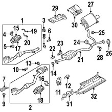 Foto de Tubo de Escape Original para Subaru Outback Subaru Legacy Marca SUBARU Nmero de Parte 44200AG11B