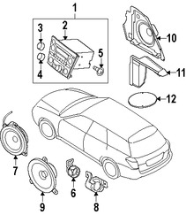 Foto de Perilla de Radio Original para Subaru Legacy 2005 2006 Subaru Outback 2005 2006 Marca SUBARU Nmero de Parte 86205AG70A