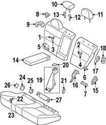 Foto de Respaldo de Asiento Original para Subaru Outback 2005 Subaru Legacy 2005 Marca SUBARU Nmero de Parte 64350AG15AWA