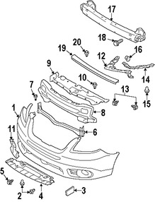 Foto de Absorbedor de impacto de gomaespuma del parachoque Original para Subaru Tribeca Marca SUBARU Nmero de Parte 57705XA09A