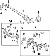 Foto de Cubierta de la Columna de Direccion Original para Subaru B9 Tribeca Subaru Tribeca Marca SUBARU Nmero de Parte 34341XA00AMW