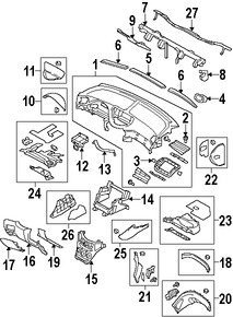 Foto de Cubierta de Panel de Instrumentos Original para Subaru B9 Tribeca Subaru Tribeca Marca SUBARU Nmero de Parte 66066XA01A9E