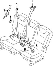 Foto de Receptaculo del Cinturon de Seguridad Original para Subaru B9 Tribeca Subaru Tribeca Marca SUBARU Nmero de Parte 64671XA02BEU