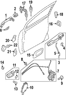 Foto de Cubierta de la manija exterior de la puerta  Original para Subaru B9 Tribeca Subaru Tribeca Marca SUBARU Nmero de Parte 61134XA03A