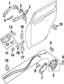 Foto de Cubierta de la manija exterior de la puerta  Original para Subaru B9 Tribeca Subaru Tribeca Marca SUBARU Nmero de Parte 62134XA04A