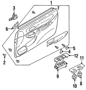 Foto de Switch de Bloqueo de la Perta Original para Subaru Impreza Subaru Forester Marca SUBARU Nmero de Parte 83081FC040