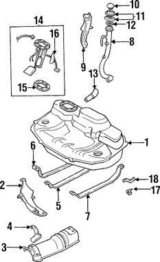 Foto de Soporte Tanque de Combustible Original para Subaru Impreza Subaru Legacy Marca SUBARU Nmero de Parte 42172AA001