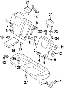 Foto de Cobertor de bisagra de asiento Original para Subaru Impreza Subaru Forester Subaru XV Crosstrek Subaru Crosstrek Marca SUBARU Nmero de Parte 64315AG010JC