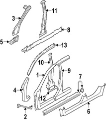 Foto de Refuerzo de Pilar B de Carroceria Original para Subaru Impreza Marca SUBARU Nmero de Parte 51530FG0109P