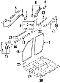 Foto de Tapa de Panel de Moldura Pilar B Original para Subaru Impreza Marca SUBARU Nmero de Parte 94067FG010JJ