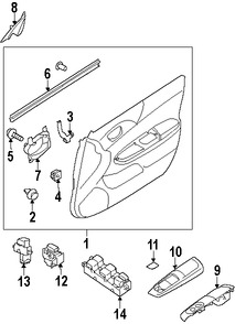 Foto de Bisel de Switch de Vidrio Electrico Original para Subaru Impreza 2008 2009 2010 Subaru Forester 2009 2010 Marca SUBARU Nmero de Parte 94266FG530