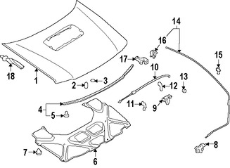 Foto de Aislamiento del capo Original para Subaru Forester 1998 1999 2000 2001 2002 Marca SUBARU Nmero de Parte 90815FC000