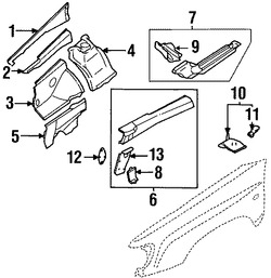 Foto de Bandeja de la batera Original para Subaru Forester 1998 1999 2000 2001 2002 Marca SUBARU Nmero de Parte 51625FC000