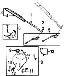 Foto de Brazo de Limpiaparabrisas Original para Subaru Forester 1998 1999 2000 2001 2002 Marca SUBARU Nmero de Parte 86532FC030