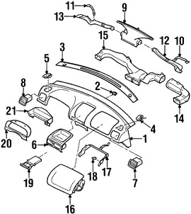 Foto de Rejilla de Aire Ventilacion del Tablero Original para Subaru Forester 1998 1999 2000 2001 2002 Marca SUBARU Nmero de Parte 66110FC030DC