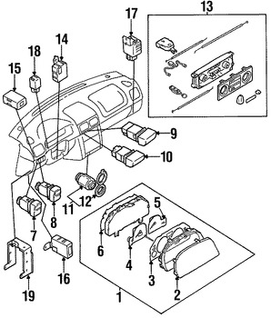 Foto de Interruptor de Luz de Emergencia Original para Subaru Forester 1998 1999 2000 2001 2002 Marca SUBARU Nmero de Parte 83045FC000DC