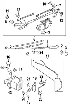 Foto de Ojal Bomba de limpia parabrisas Original para Subaru Forester Subaru Impreza Marca SUBARU Nmero de Parte 86623AG010