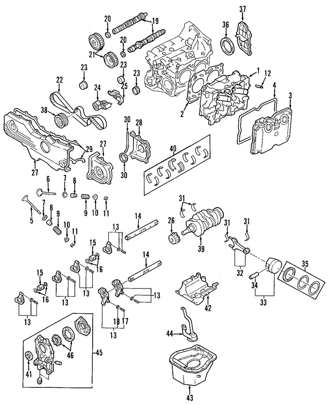 Foto de Arbol de Levas Original para Subaru Outback Subaru Legacy Subaru Impreza Subaru Forester Marca SUBARU Nmero de Parte 13022AA690