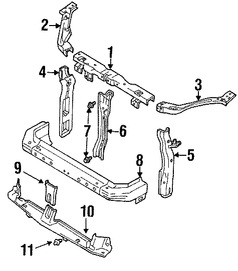 Foto de Barra sujecin soporte del radiador Original para Suzuki Aerio 2002 2003 2004 2005 2006 2007 Marca SUZUKI Nmero de Parte 5823054GV0