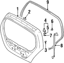 Foto de Soporte Elevacin Puerta Trasera Original para Suzuki Aerio 2002 2003 2004 2005 2006 2007 Marca SUZUKI Nmero de Parte 8186054G01