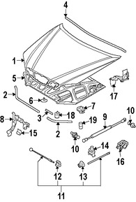 Foto de Clip del aislamiento del capo Original para Suzuki Verona 2004 2005 2006 Marca SUZUKI Nmero de Parte 7244886Z00