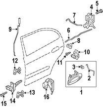 Foto de Conjunto de pestillo de puerta Original para Suzuki Verona 2004 2005 2006 Marca SUZUKI Nmero de Parte 8230286Z00