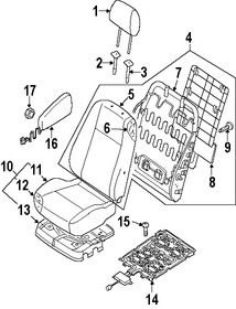 Foto de Bastidor de Respaldo de Asiento Original para Suzuki Forenza Suzuki Reno Marca SUZUKI Nmero de Parte 8511085Z10