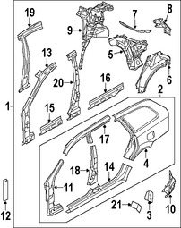 Foto de Refuerzo de Pilar A de Carroceria Original para Suzuki Forenza 2005 2006 2007 2008 Marca SUZUKI Nmero de Parte 6412085Z20