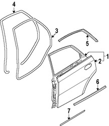 Foto de Panel externo de puerta Original para Suzuki Forenza 2006 2007 2008 Suzuki Reno 2006 2007 2008 Marca SUZUKI Nmero de Parte 6871185Z11