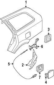 Foto de Cable de Puerta del Tanque de Combustible Original para Suzuki Forenza 2005 2006 2007 2008 Marca SUZUKI Nmero de Parte 7652085Z20