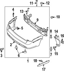 Foto de Barra de impacto de parachoque Original para Suzuki Forenza 2005 2006 2007 2008 Marca SUZUKI Nmero de Parte 6555085Z20