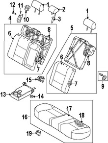 Foto de Guia de Reposacabezas Original para Suzuki Reno Suzuki Forenza Marca SUZUKI Nmero de Parte 8584085Z00