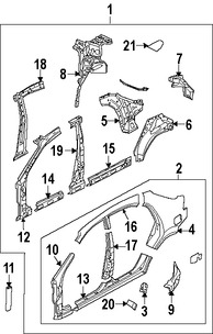 Foto de Pilar B de Carroceria Original para Suzuki Reno Suzuki Forenza Marca SUZUKI Nmero de Parte 6451585Z00