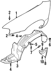 Foto de Guardafango Original para Suzuki Esteem 1999 2000 2001 2002 Marca SUZUKI Nmero de Parte 5761165G20