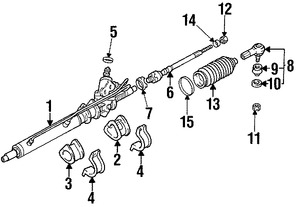 Foto de Buje de Montaje de Pin y Cremallera Original para Suzuki Esteem Suzuki Aerio Marca SUZUKI Nmero de Parte 4852560G10