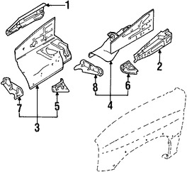 Foto de Refuerzo del protector del Guardafangos Original para Suzuki Grand Vitara Suzuki XL-7 Suzuki Vitara Marca SUZUKI Nmero de Parte 5871465D10